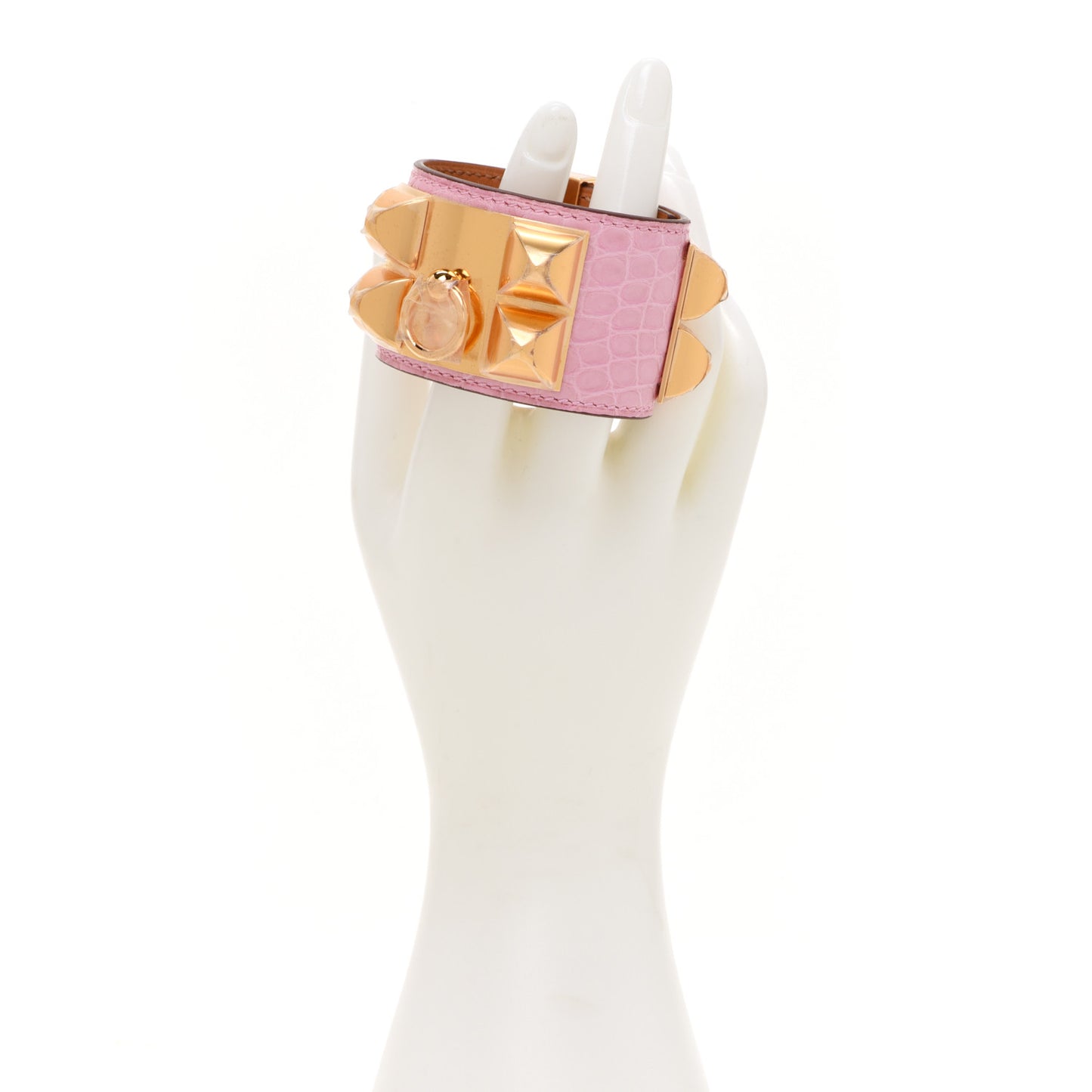 Matte Alligator Collier De Chien CDC Bracelet T1 5P Pink