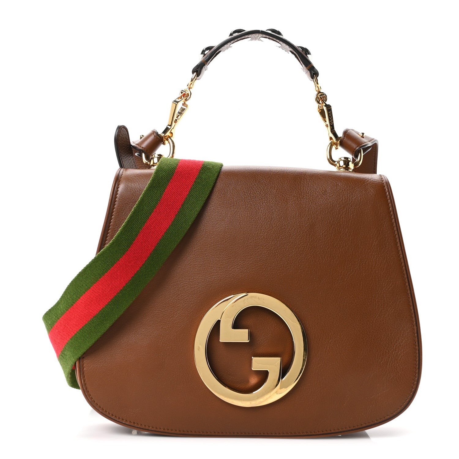 Gucci Roxy Calfskin Web Medium Blondie Shoulder Flap Bag Cuir 1 of 10