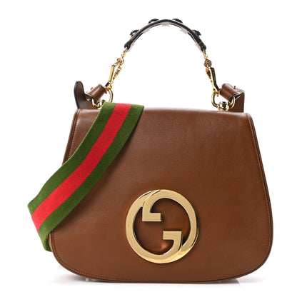 Gucci Roxy Calfskin Web Medium Blondie Shoulder Flap Bag Cuir 1 of 10