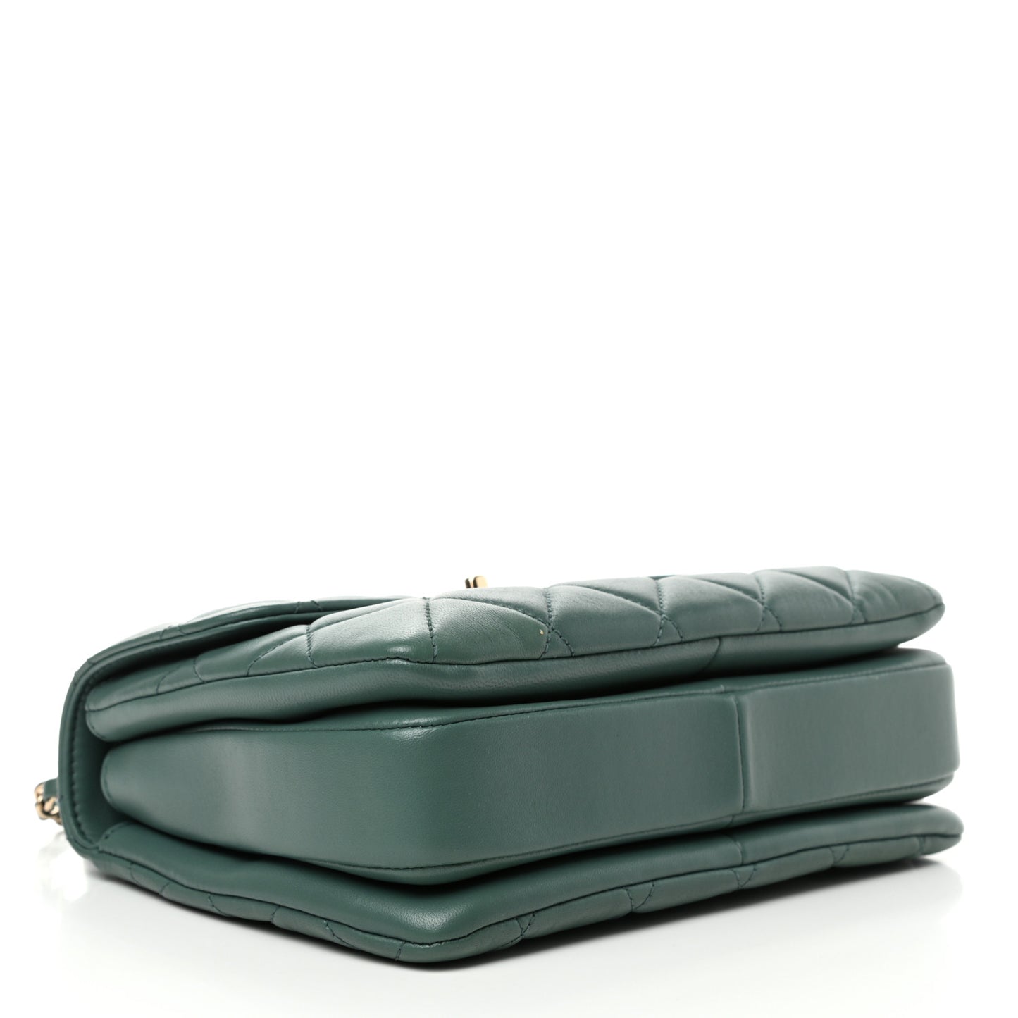 Lambskin Quilted Small Trendy CC Flap Dual Handle Bag Light Green