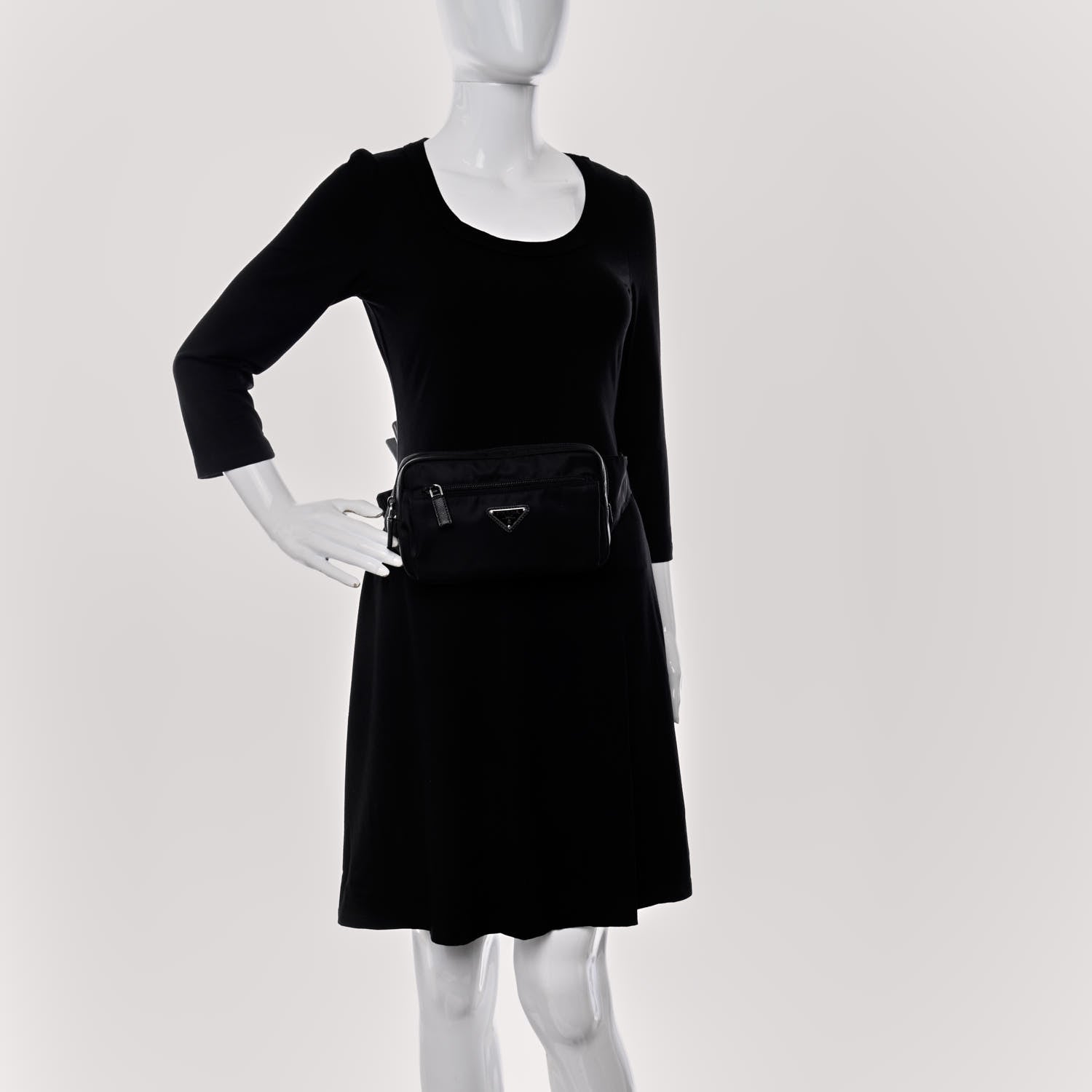 Prada Re-Nylon Saffiano Belt Bag Black 2 of 12