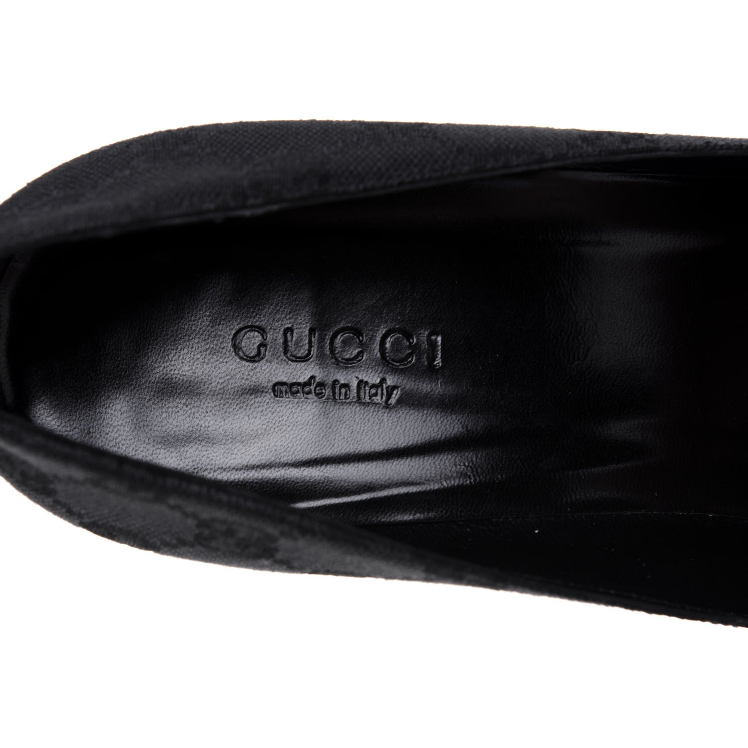 Gucci Fabric Monogram Mid-Heel Pumps 36.5 Black 7 of 12