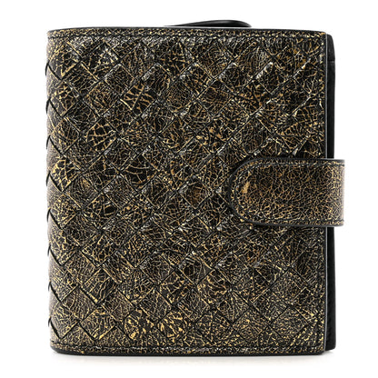 Bottega Veneta Metallic Nappa Intrecciato French Flap Wallet Gold 1 of 9