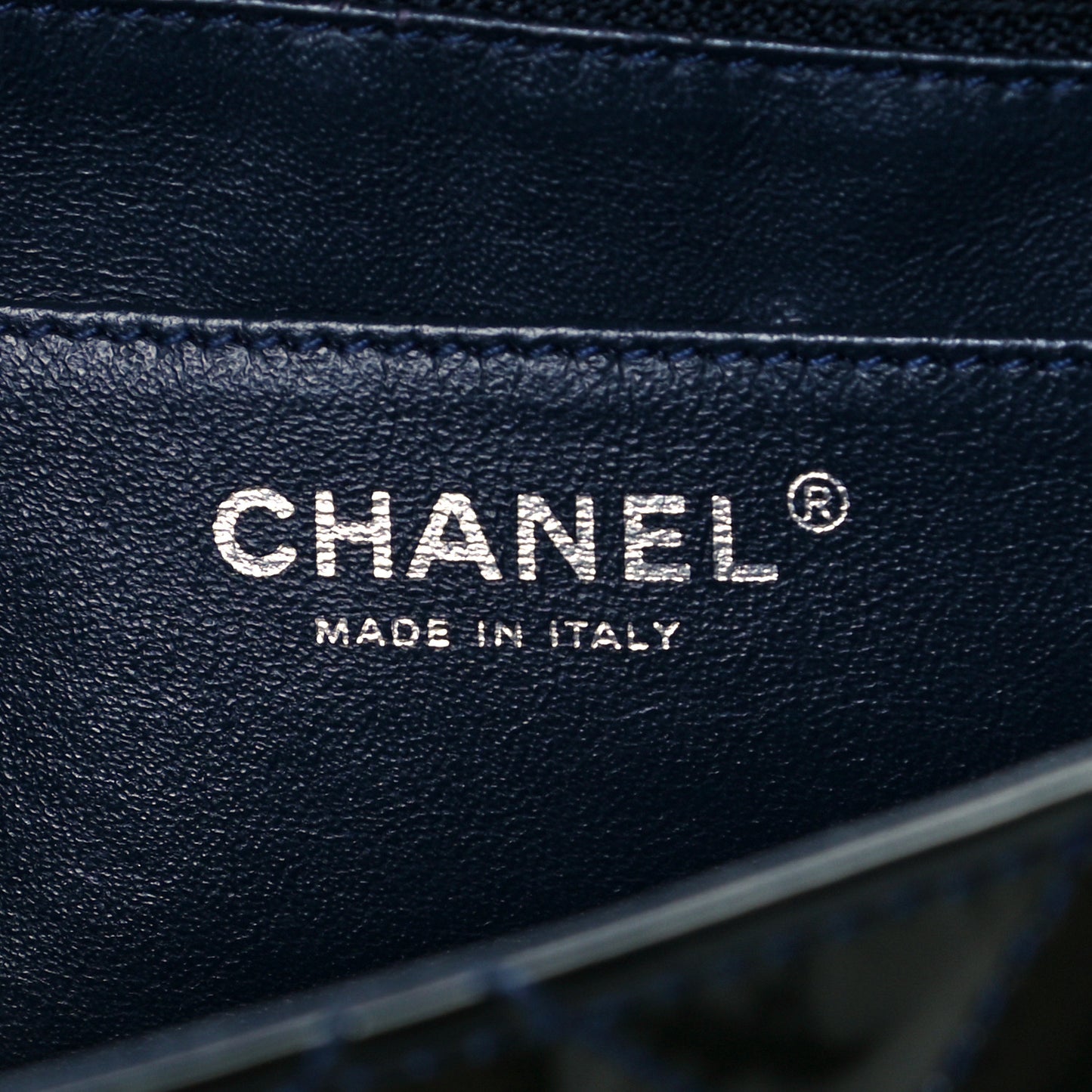 Patent Quilted Jumbo Single Flap Navy