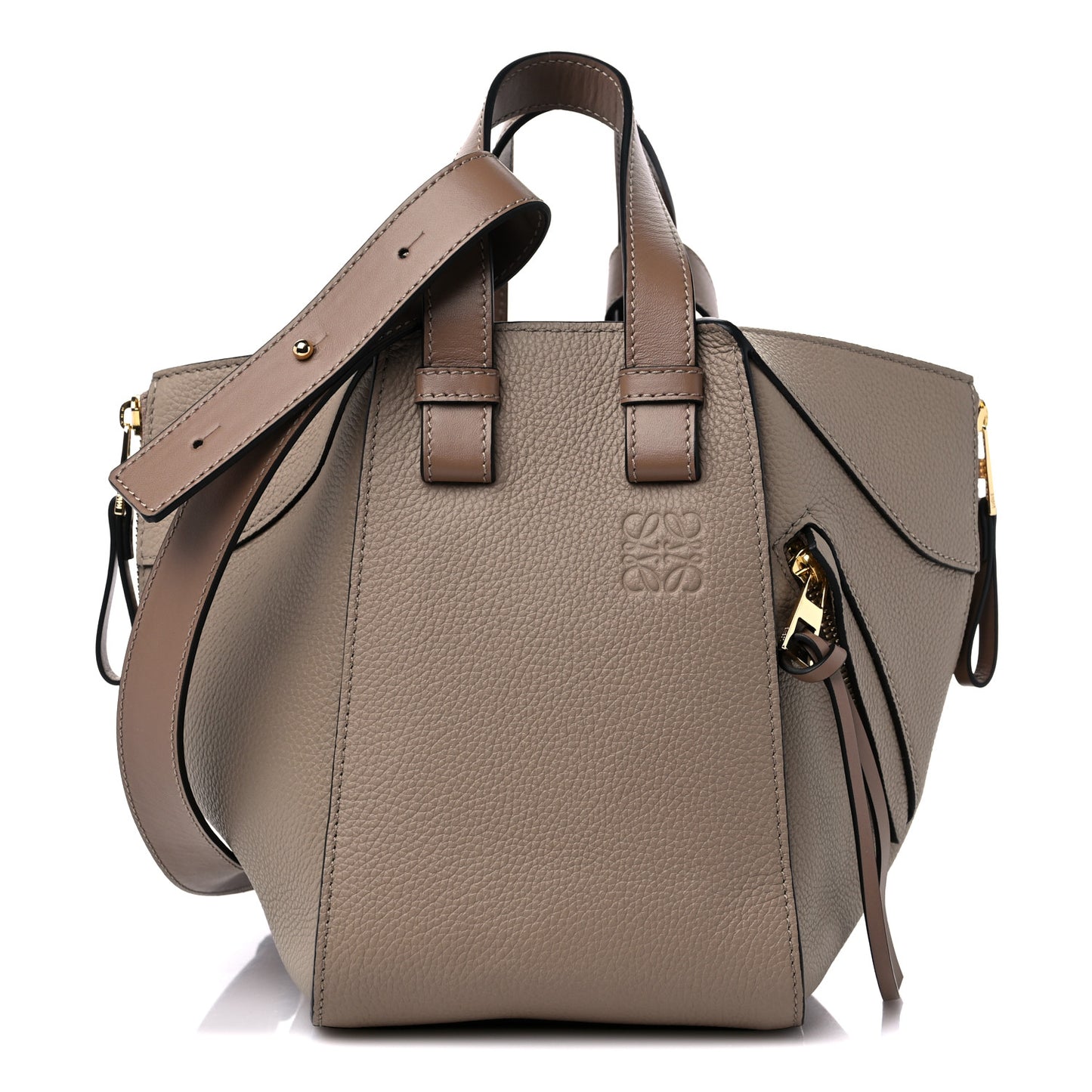 Soft Grained Calfskin Compact Hammock Shoulder Bag Sand