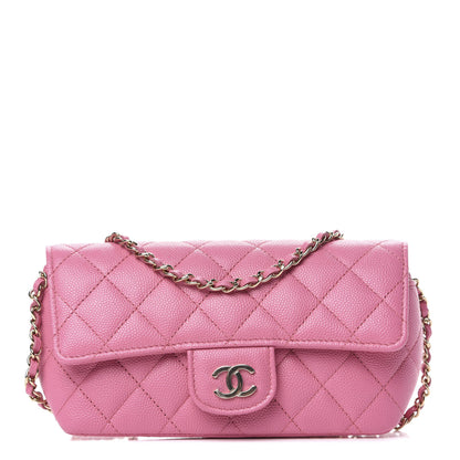 Chanel Caviar Quilted Glasses Case With Chain Pink 1 of 8