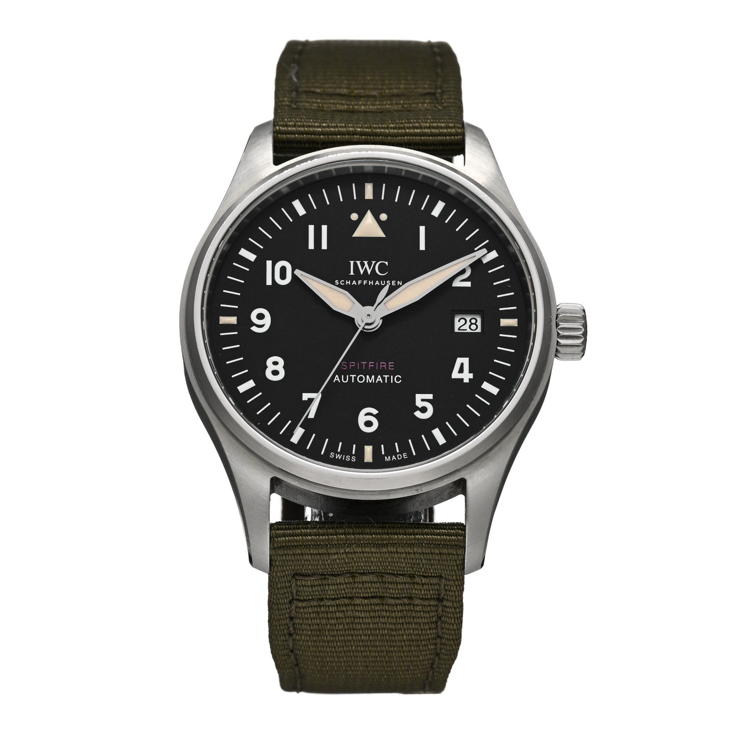 Stainless Steel Fabric 39mm Spitfire Automatic Watch Black IW326801