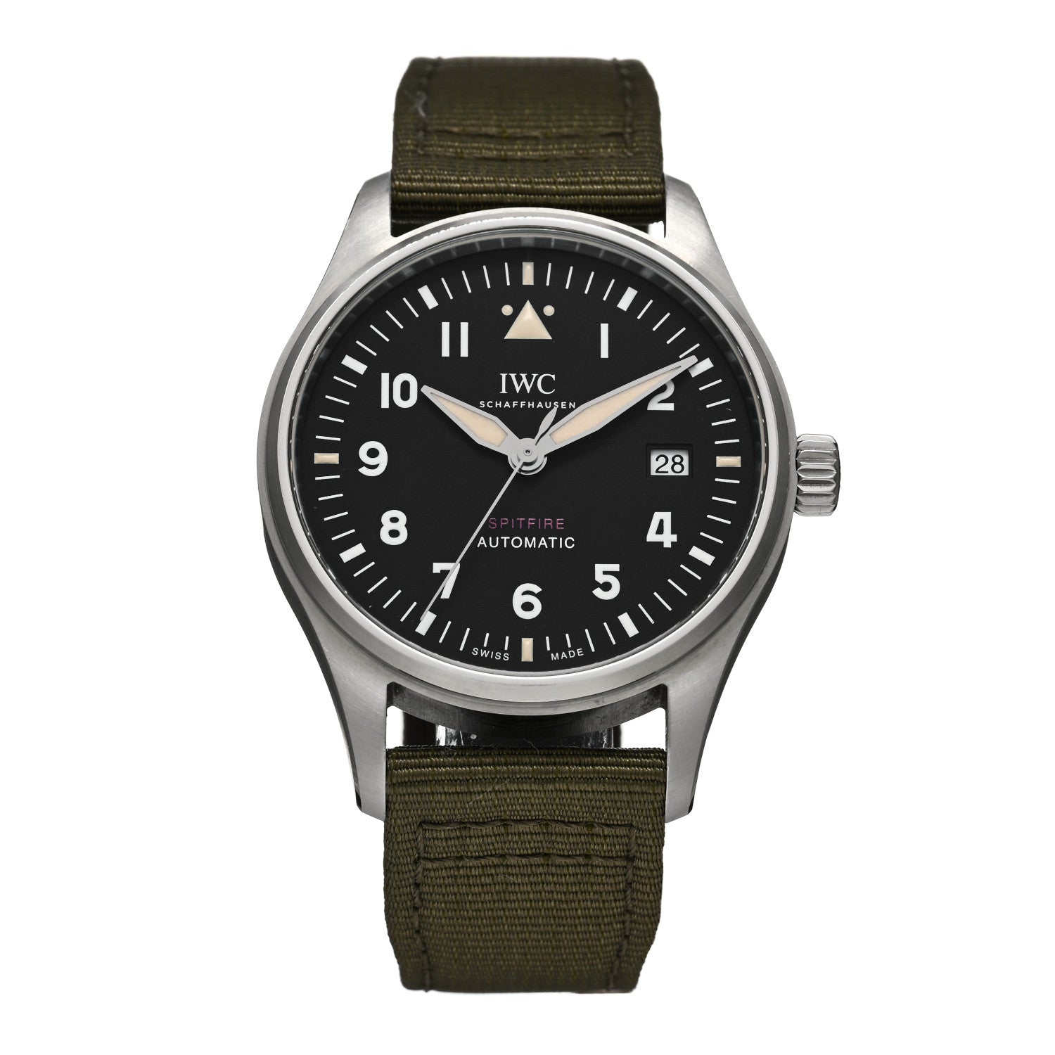 IWC Stainless Steel Fabric 39mm Spitfire Automatic Watch Black IW326801 1 of 5