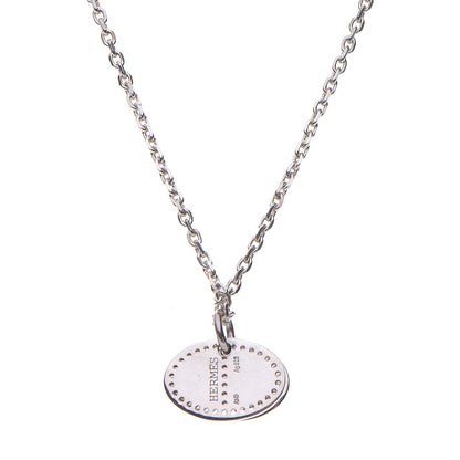 Hermes Sterling Silver Eclipse Pendant Necklace 5 of 9
