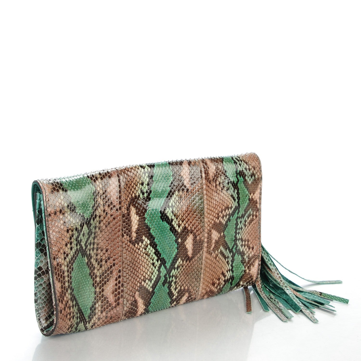 Gucci Python Medium Soho Clutch Green 3 of 7