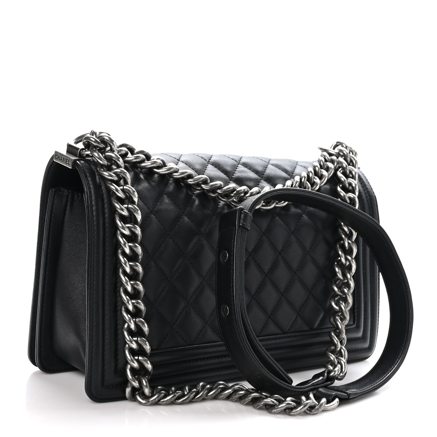 Chanel Lambskin Quilted Medium Boy Flap Black 3 of 11