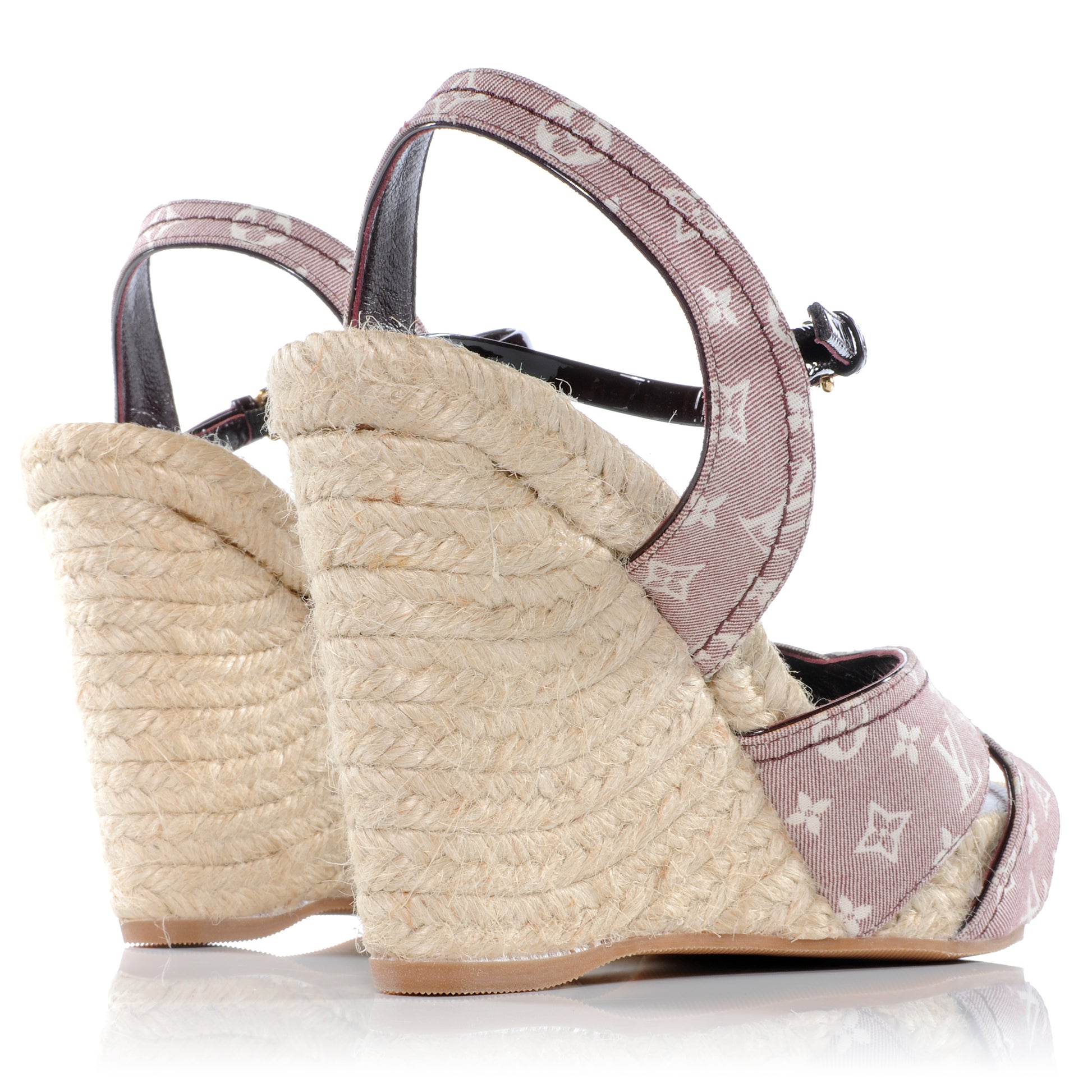 Louis Vuitton Monogram Idylle Majorca Espadrille Wedge Sandals 38 Sepia 3 of 7