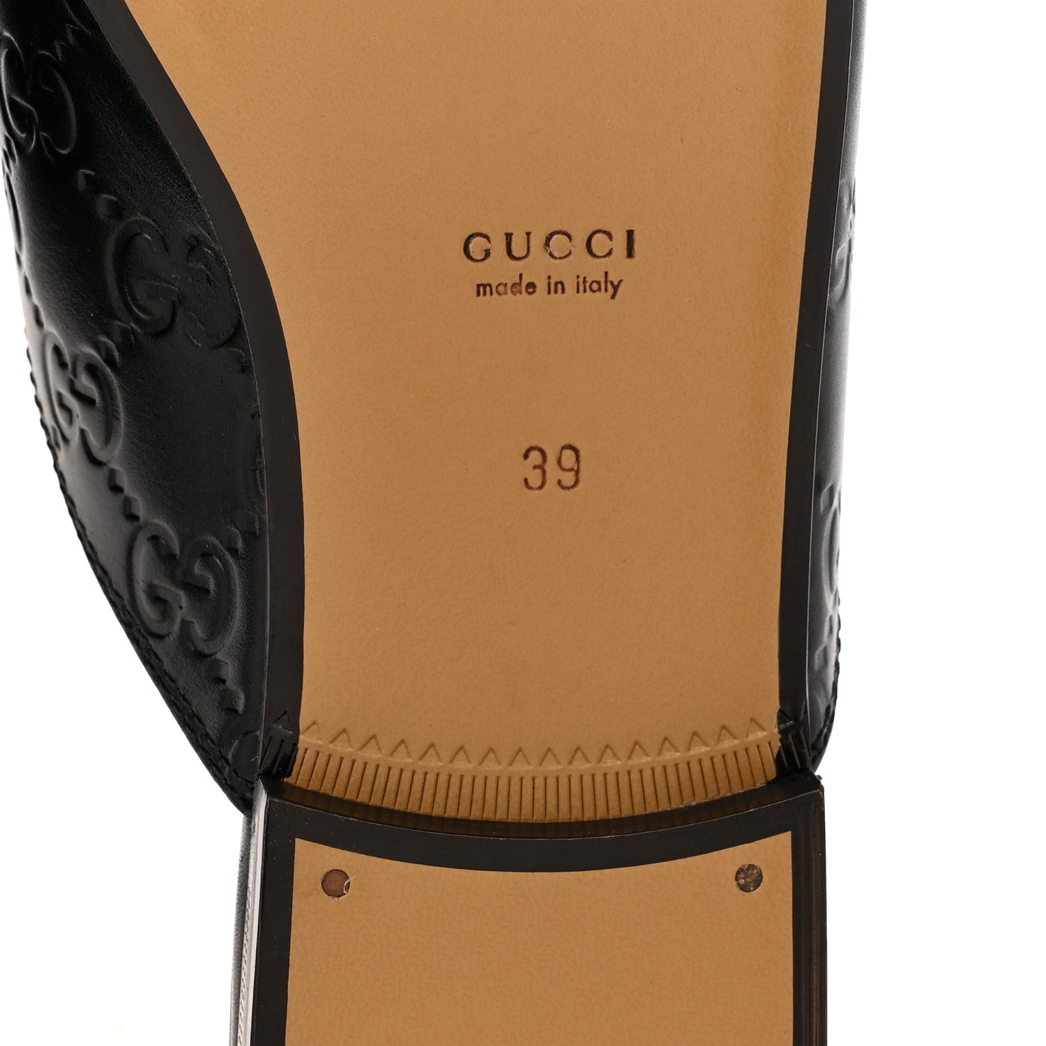 Gucci Glamour Calfskin Guccissima Womens Princetown Slippers 39 Black 7 of 11