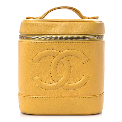 Chanel Caviar Vanity Cosmetic Case Yellow 1 of 29