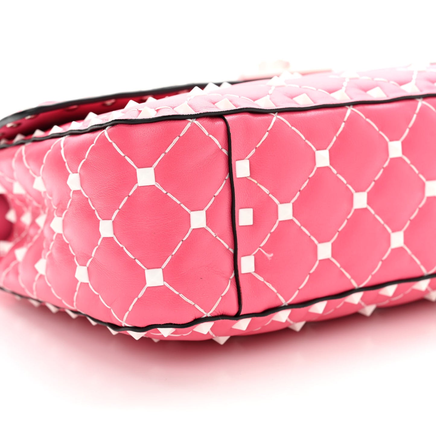Lambskin Medium Free Rockstud Spike Shoulder Bag Shadow Pink
