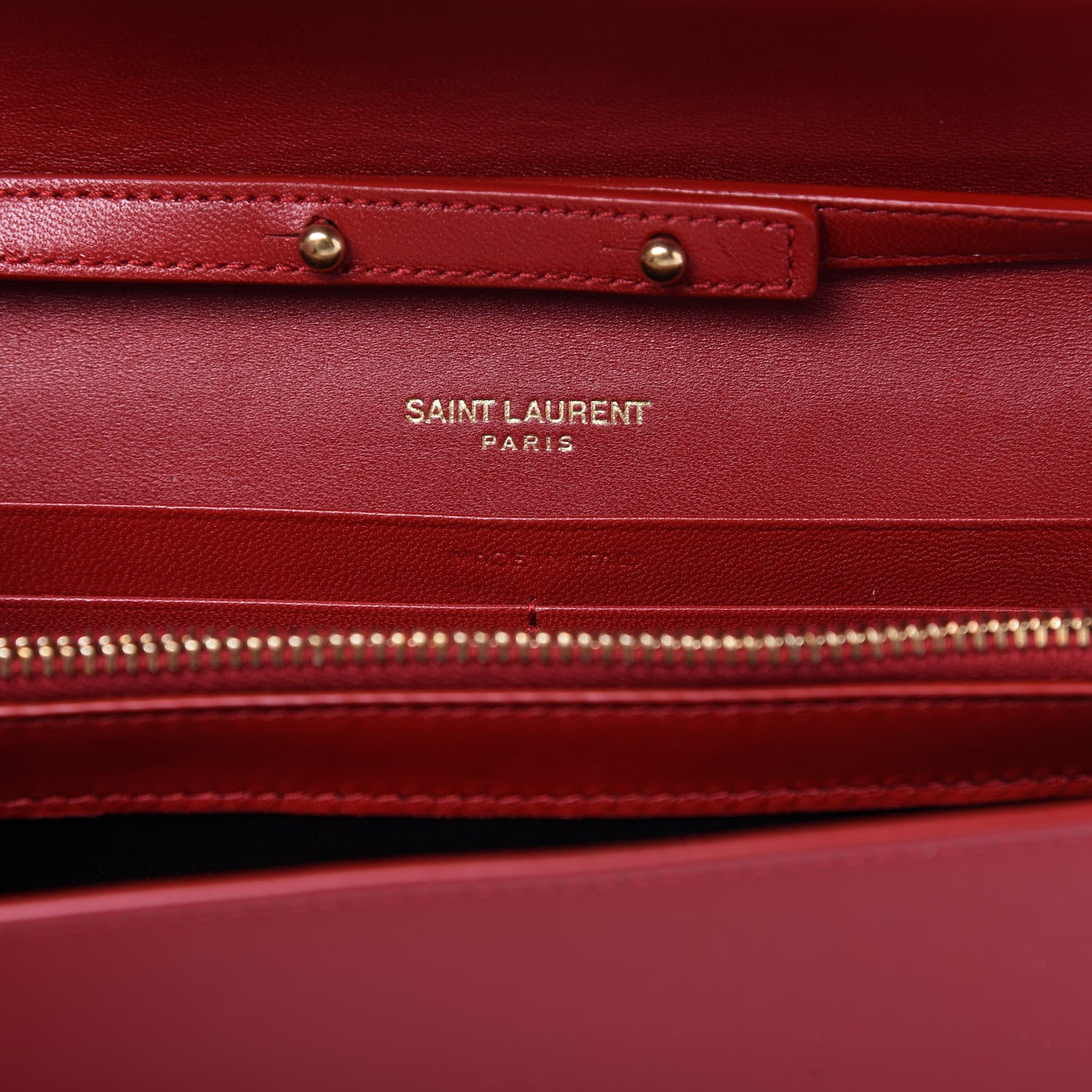 Saint Laurent Patent Calfskin Monogram Kate Wallet On Chain Red 9 of 9