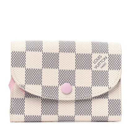 Louis Vuitton Damier Azur Rosalie Coin Purse Rose Ballerine 1 of 4