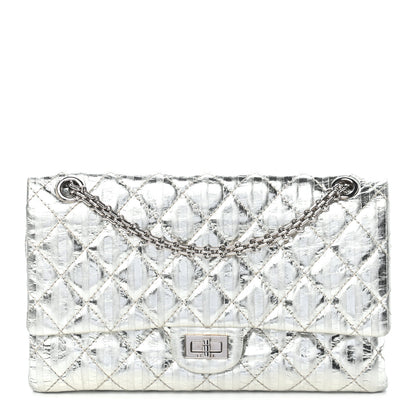 Chanel Metallic Calfskin Striped 2.55 Reissue Flap Silver 1 of 9