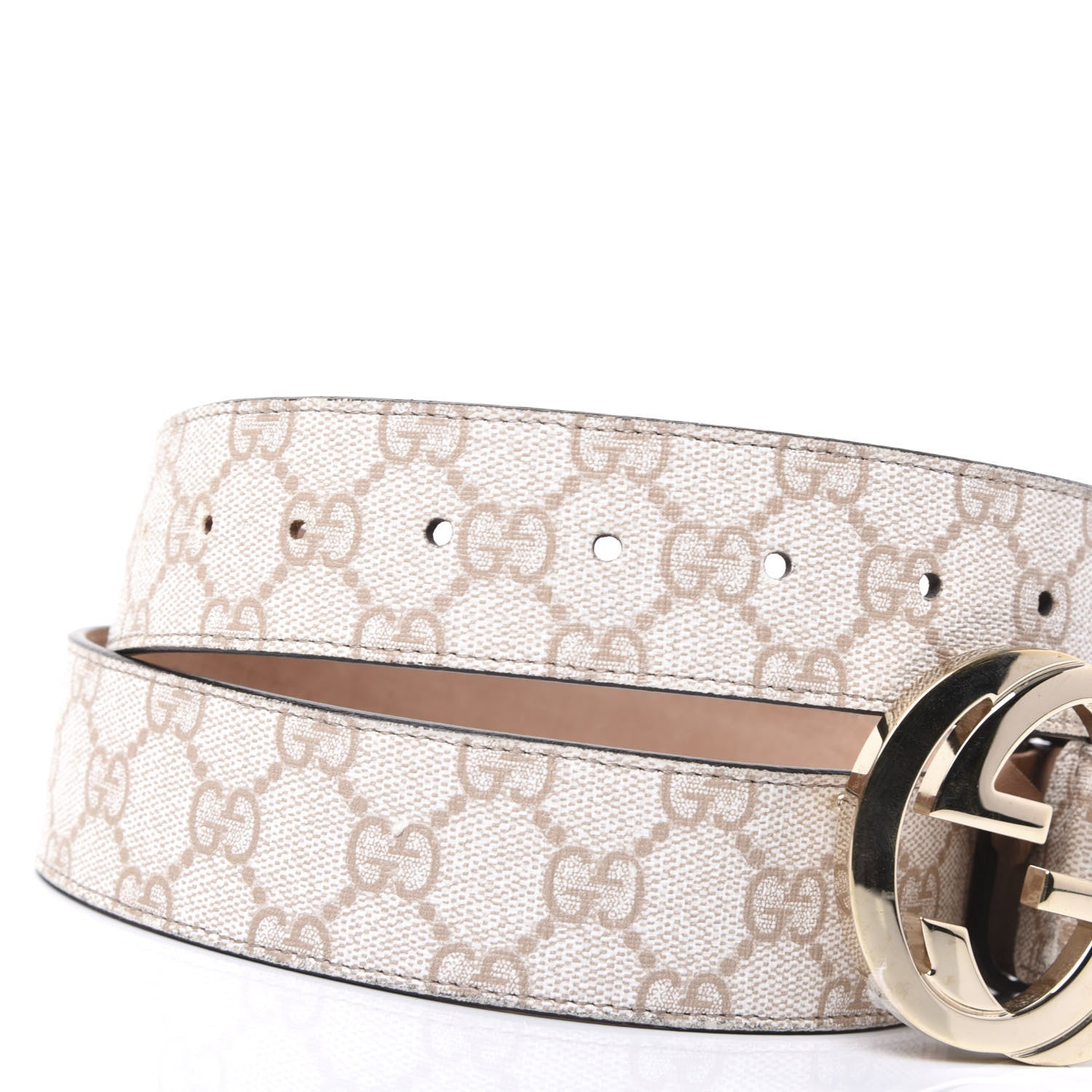 Gucci GG Supreme Monogram Interlocking G Belt 95 38 Brown 4 of 5