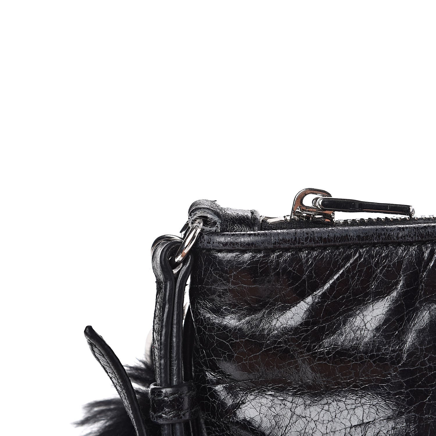 Miu Miu Nappa Lux Rabbit Fur Pouch Black 11 of 11