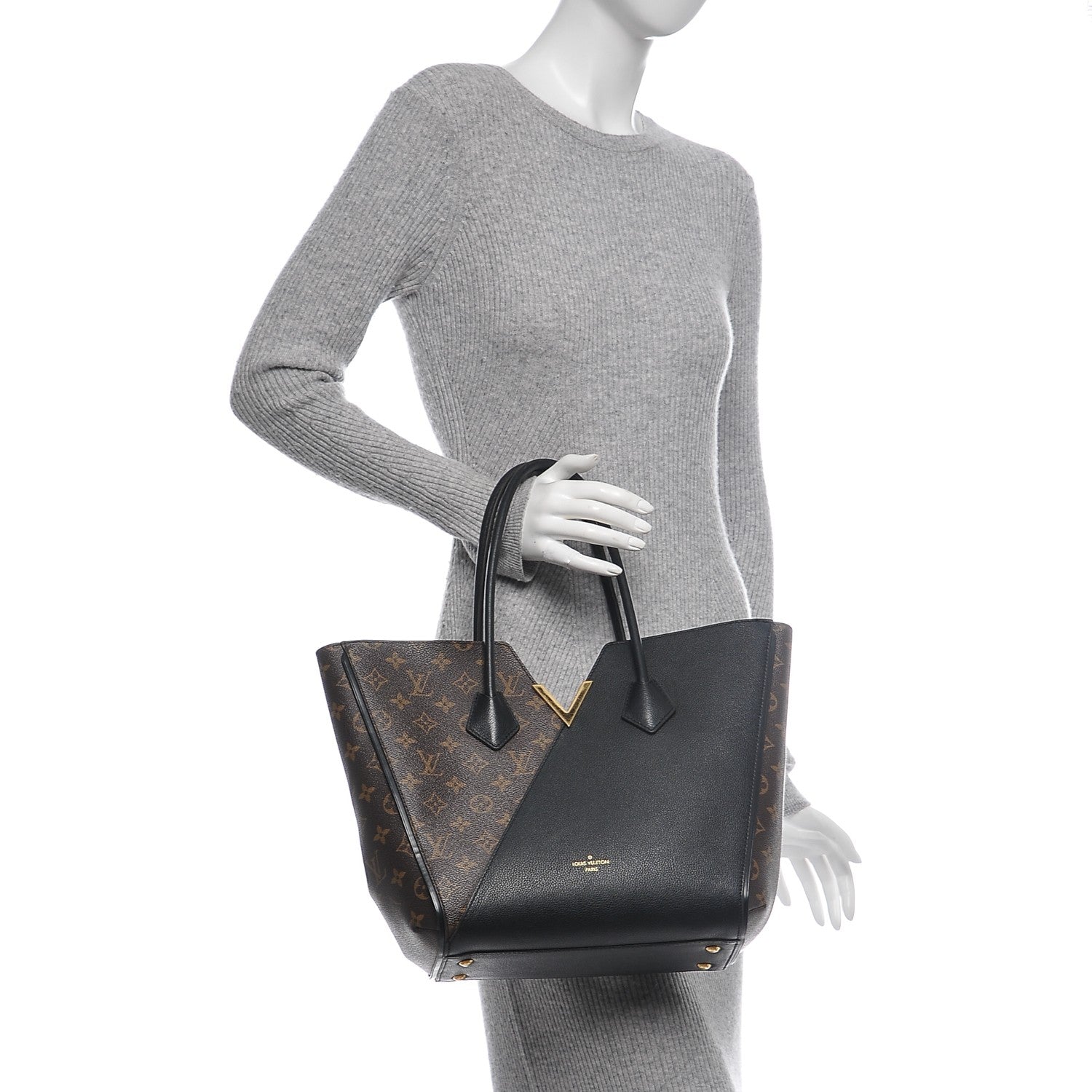 Louis Vuitton Calfskin Monogram Kimono Tote Black 2 of 6