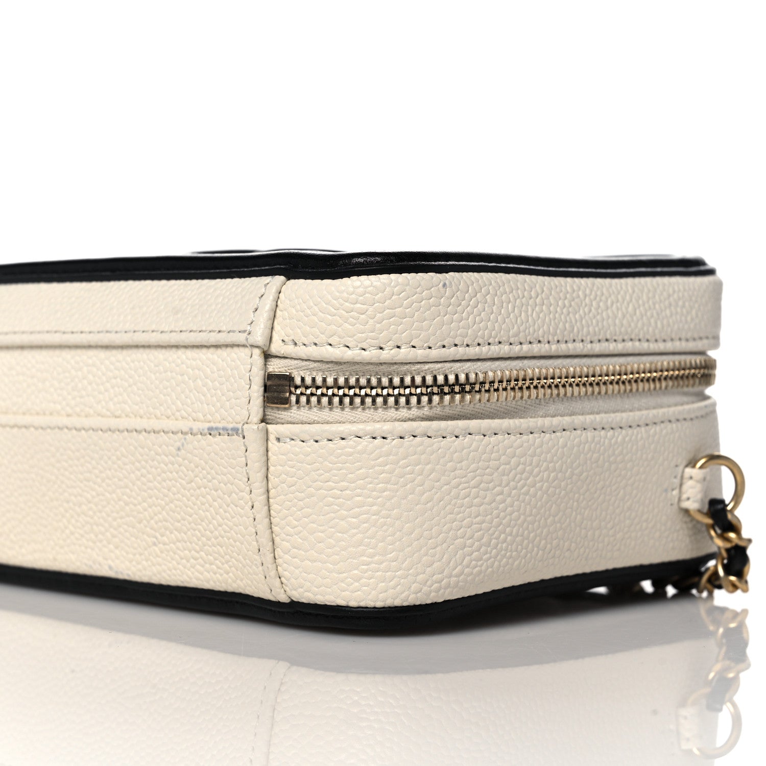 Chanel Caviar Quilted Small CC Filigree Vanity Case White Black 9 of 10