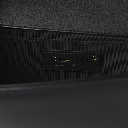 Chanel Calfskin Medium Boy Logo Top Handle Flap Black 8 of 11