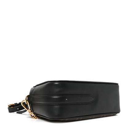 Fendi Glazed Fabric Vitello Century FF 1974 Stamp Patch Camera Case Mogano Panna Black 4 of 10