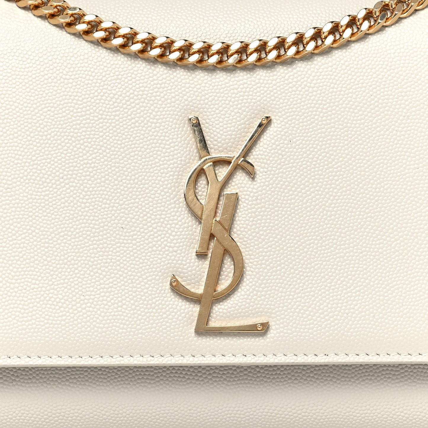 Grain De Poudre Medium Classic Monogram Kate Satchel Blanc Vintage