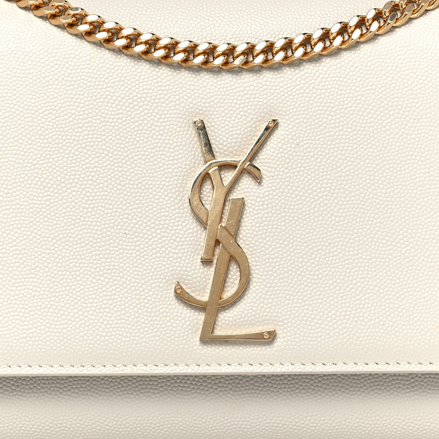 Saint Laurent Grain De Poudre Medium Classic Monogram Kate Satchel Blanc Vintage 6 of 12