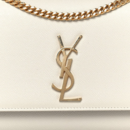 Saint Laurent Grain De Poudre Medium Classic Monogram Kate Satchel Blanc Vintage 6 of 12