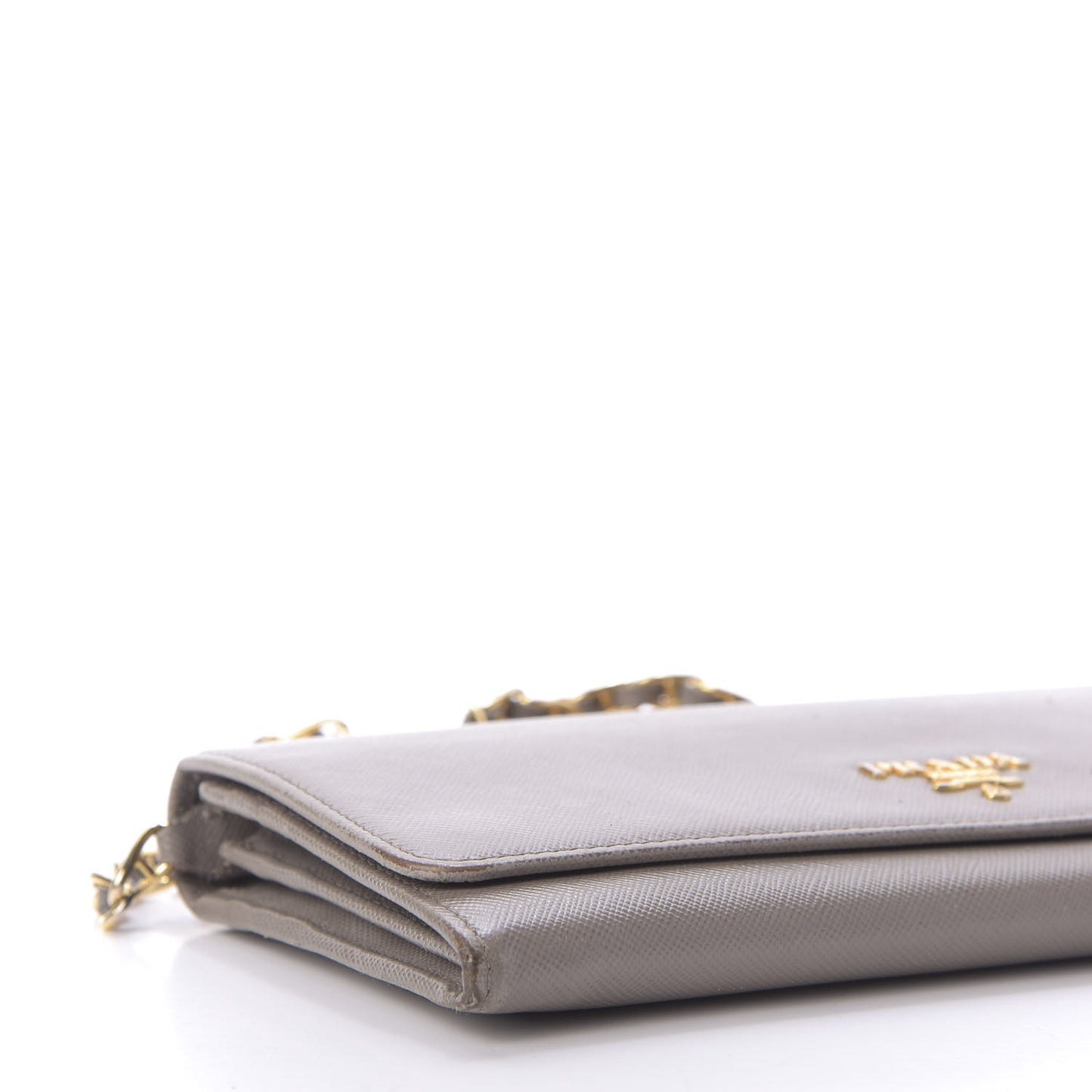 Saffiano Metal Oro Chain Wallet Argilla
