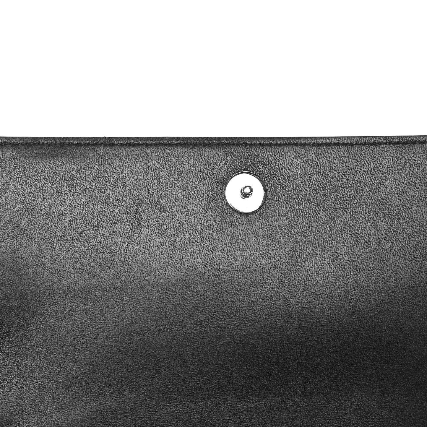 Grained Calfskin Diorama Wallet on Chain Pouch Black