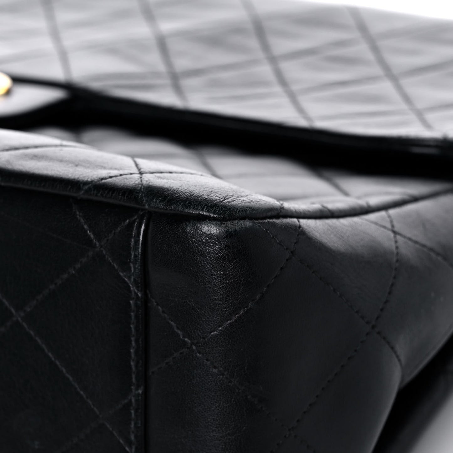 Lambskin Quilted XL Jumbo Single Flap Black