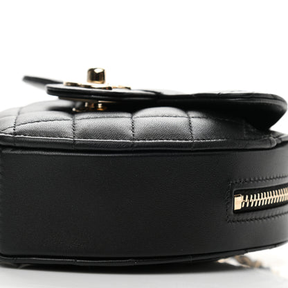 Chanel Lambskin Quilted CC In Love Heart Clutch With Chain Black 10 of 11