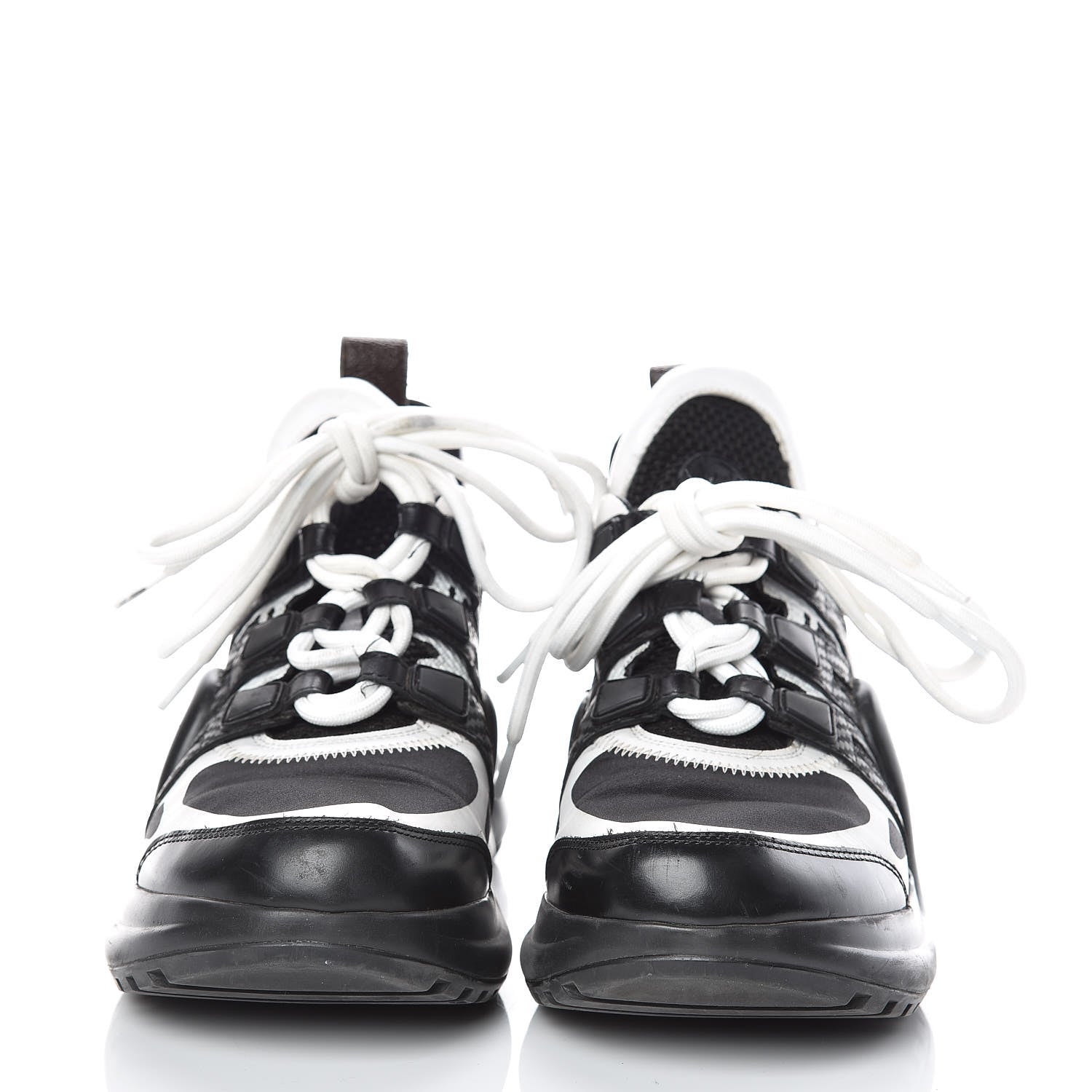 Louis Vuitton Calfskin Technical Nylon LV Archlight Sneakers 36 Black White 2 of 10