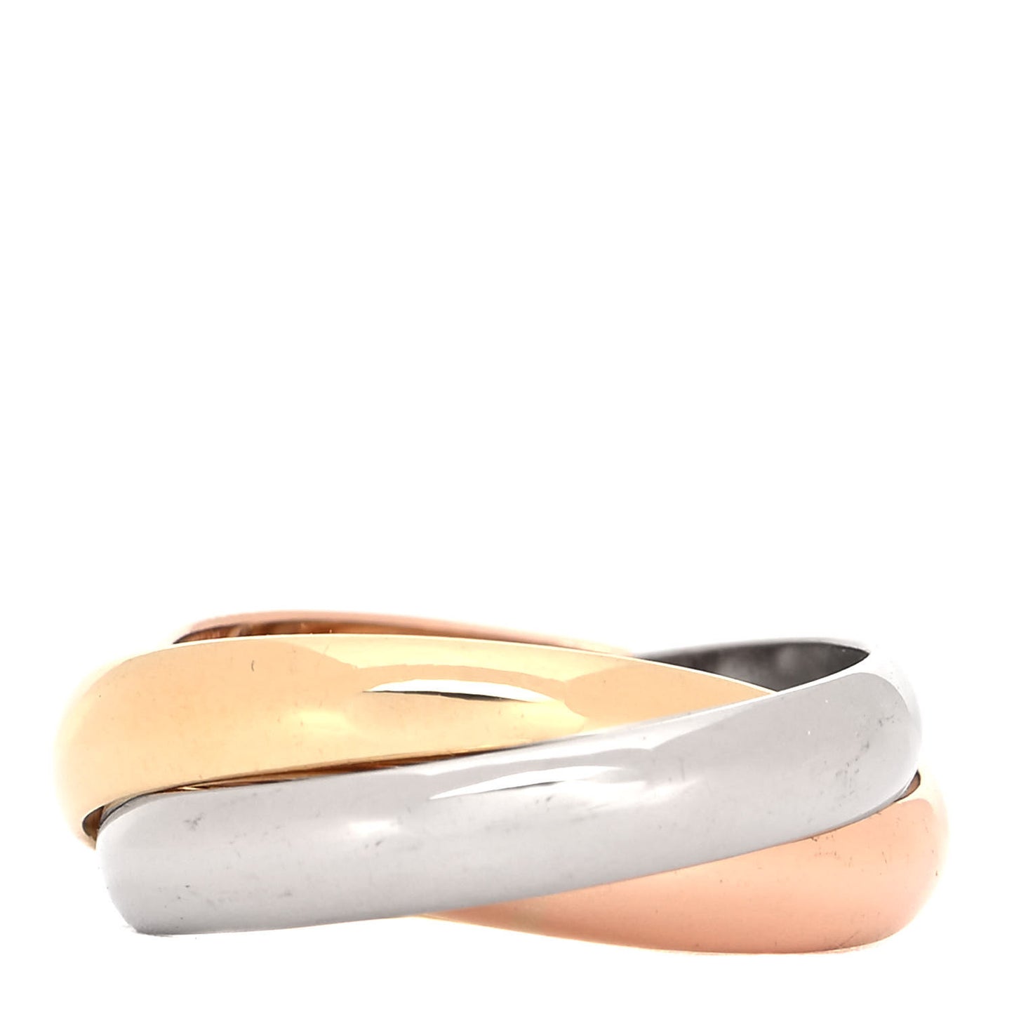 18K Pink Yellow White Gold Classic Les Must De Cartier Trinity Ring 52 6