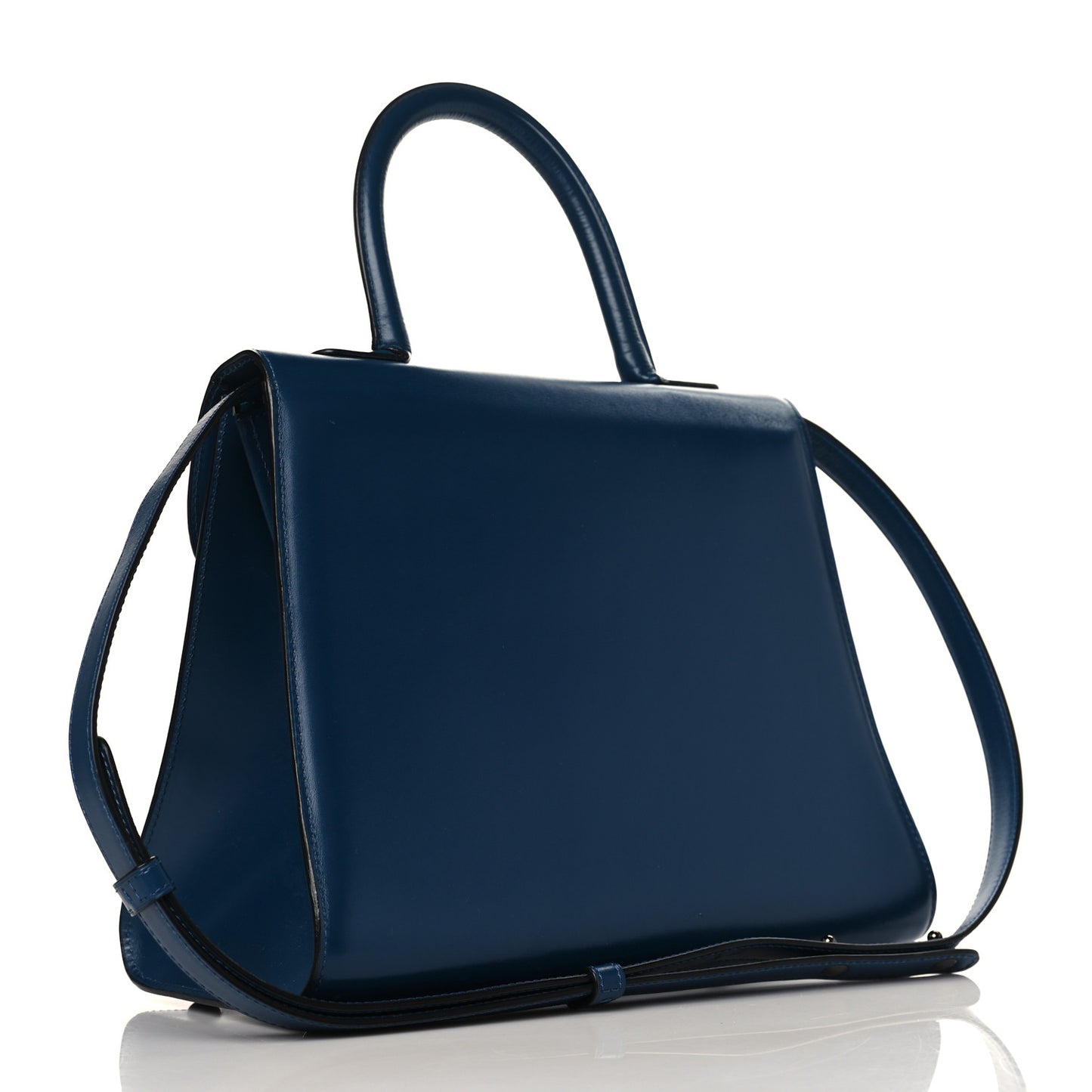Box Calfskin Brillant MM Satchel Blue De Prusse