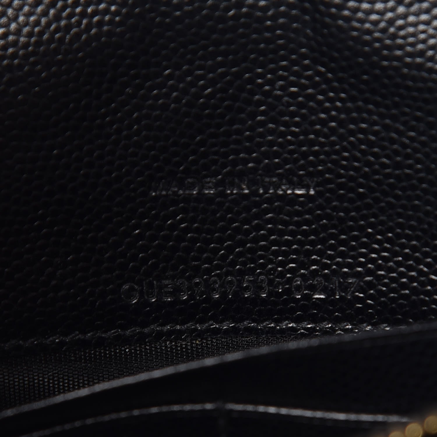 Saint Laurent Grain De Poudre Matelasse Chevron Monogram Envelope Chain Wallet Black 8 of 10