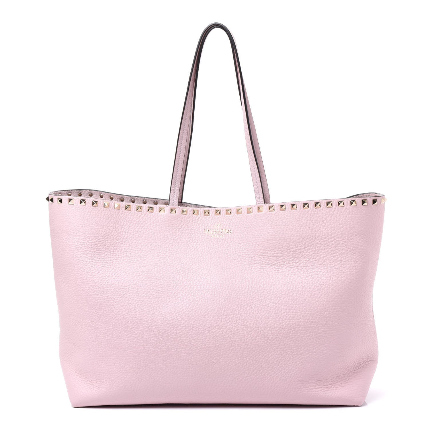 Valentino Garavani Grained Calfskin Rockstud Shoulder Tote Rose Quartz 1 of 8