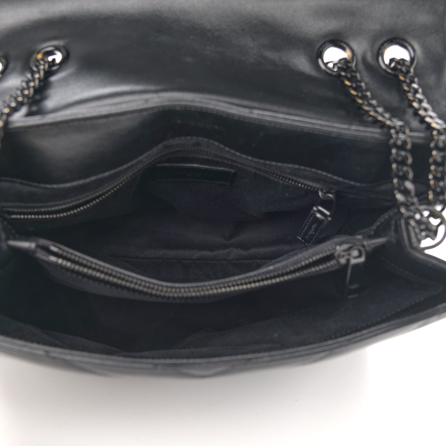 Saint Laurent Calfskin Y Quilted Monogram Medium Loulou Chain Satchel Black 5 of 13