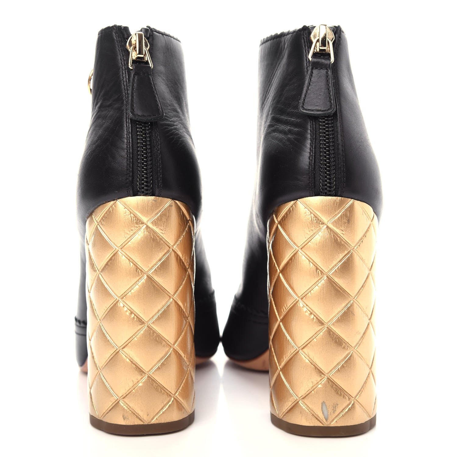 Chanel Calfskin Lace Up Short Boots 40 Black 7 of 11
