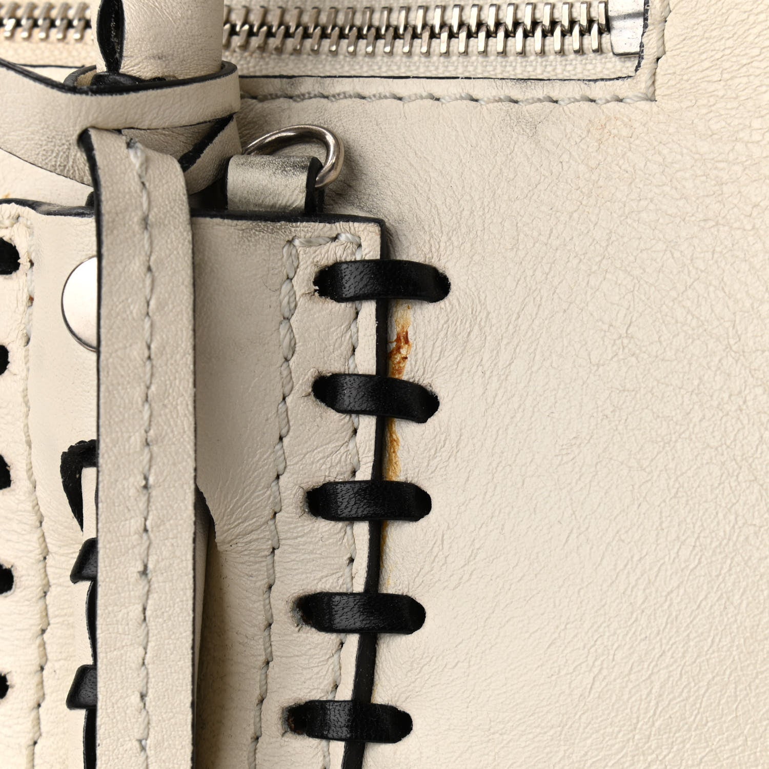 Alexander McQueen Calfskin Whipstitch Folk Tote White 9 of 20