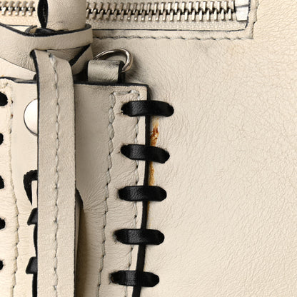 Alexander McQueen Calfskin Whipstitch Folk Tote White 9 of 20