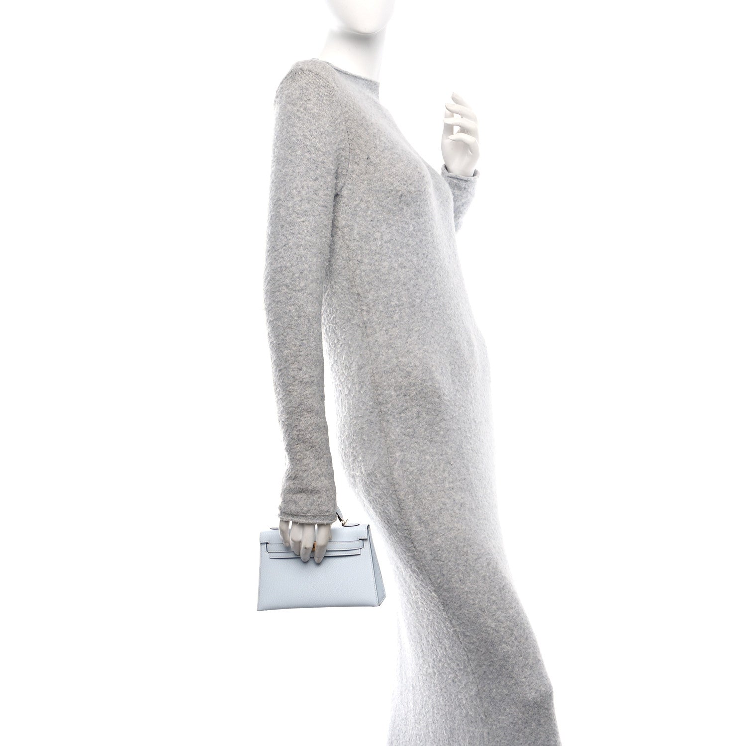 Hermes Chevre Mysore Mini Kelly Sellier 20 Bleu Brume Bleu Electrique 2 of 11