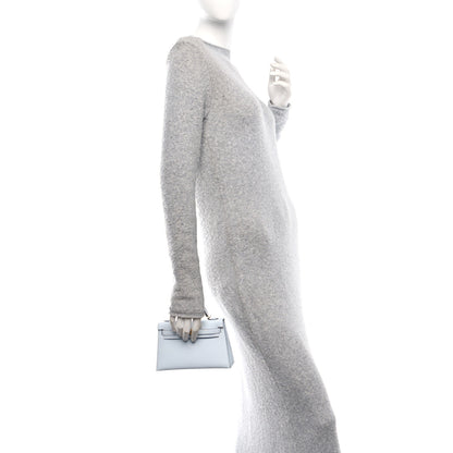 Hermes Chevre Mysore Mini Kelly Sellier 20 Bleu Brume Bleu Electrique 2 of 11