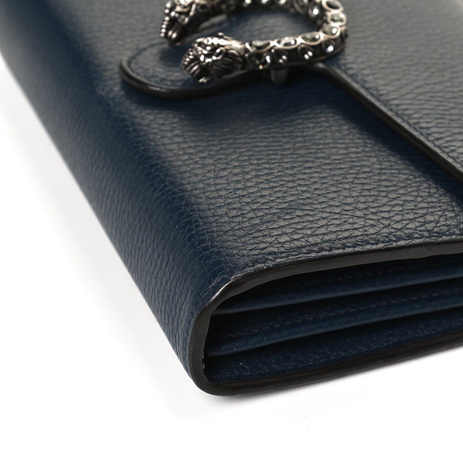Gucci Dollar Calfskin Crystal Mini Dionysus Chain Wallet Blue Agata Black Diamond 10 of 12