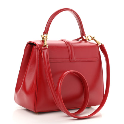 Celine Satinated Calfskin Small 16 Top Handle Bag Red 3 of 9