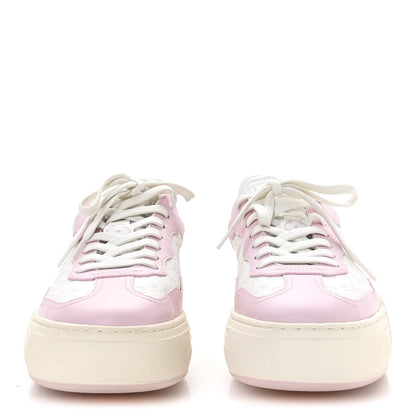 Louis Vuitton Calfskin Monogram LV Groovy Platform Sneakers 38 Pink 3 of 8