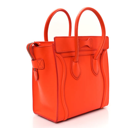 Celine Smooth Calfskin Micro Luggage Bright Orange 3 of 9